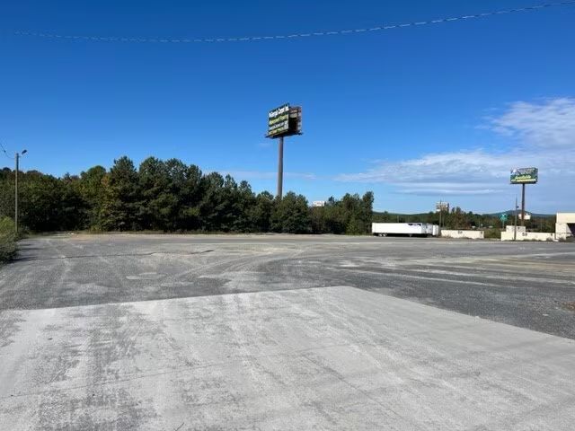 Paved and gravel yard