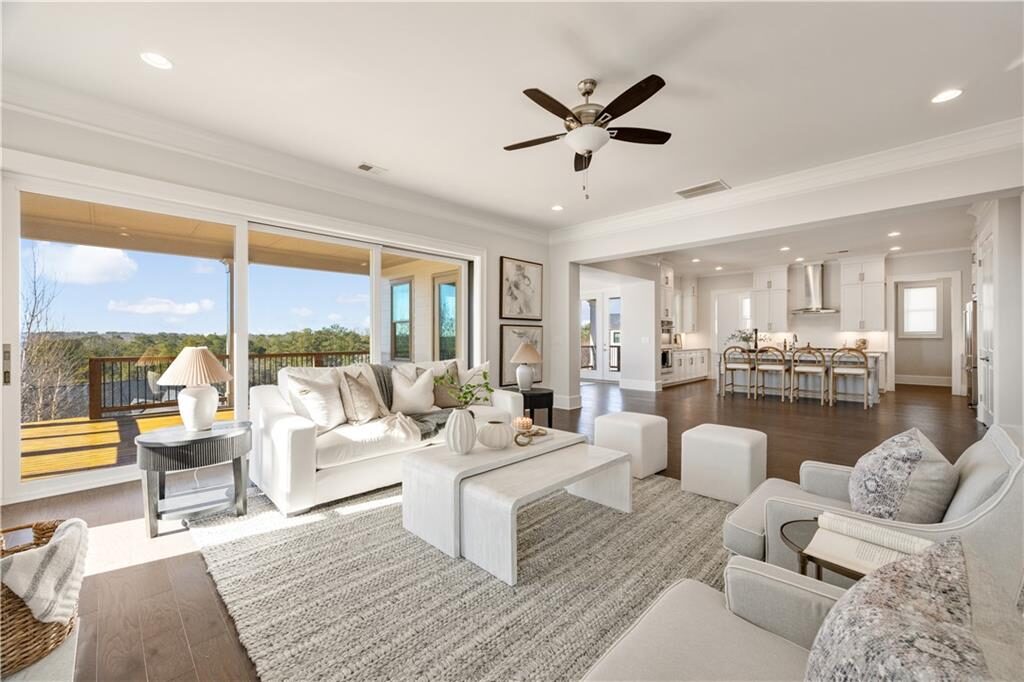 Family room open to the kitchen