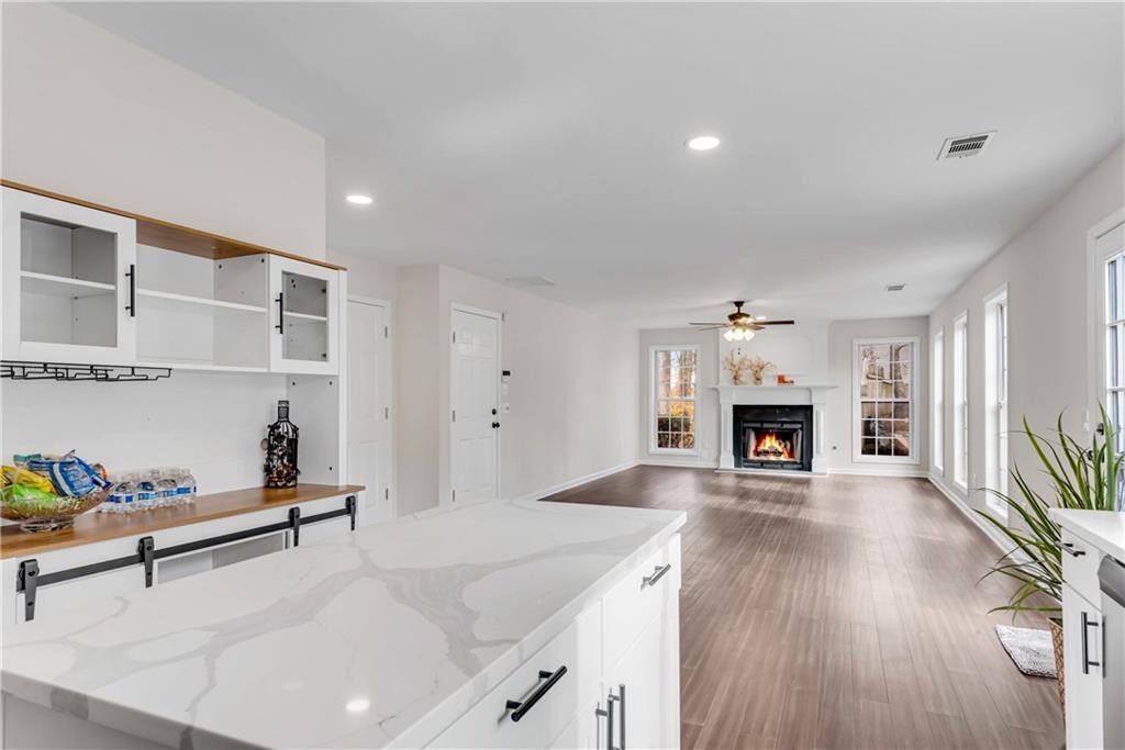 Kitchen open to the family room