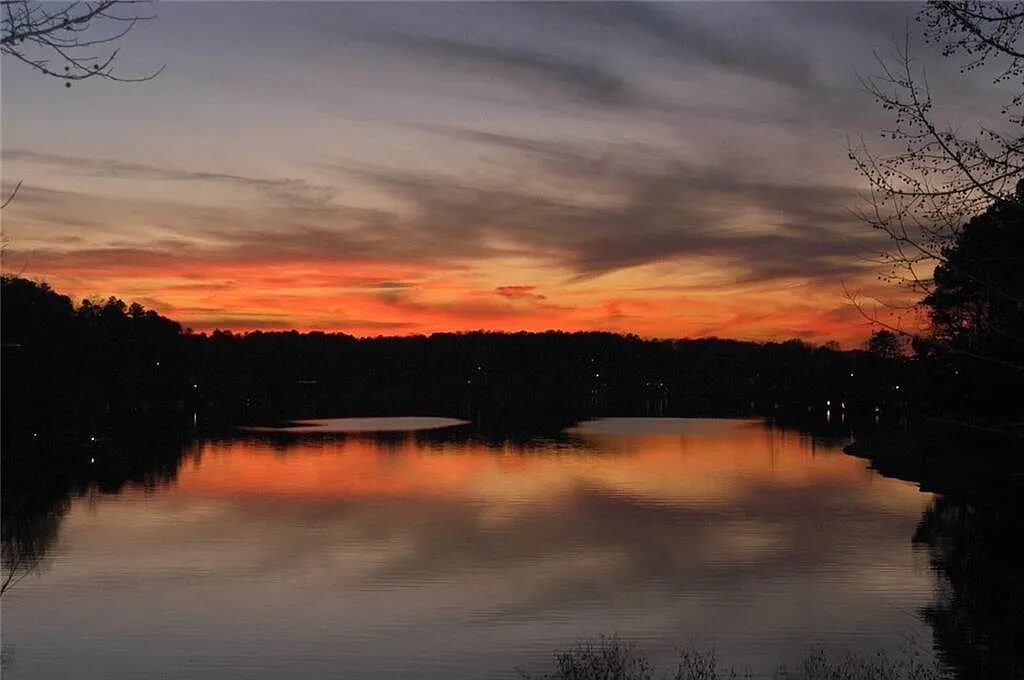 Sunset over the lake in Windward